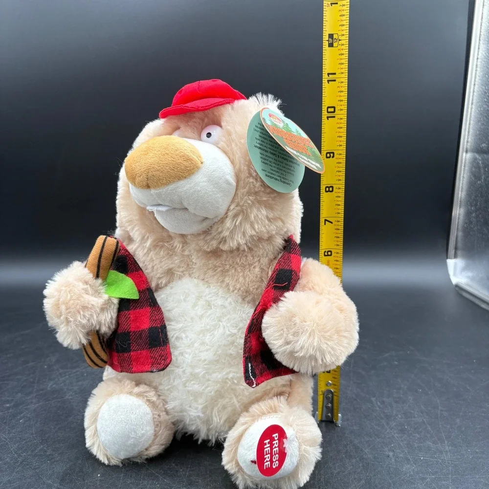 Cuddle Barn Woodchuck Chuck Plush Unisex OS Tan NEW Animated Tongue Twisters